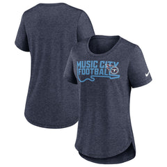Tennessee Titans Women's Local Fashion Tri-Blend T-Shirt Heather Navy - Nike