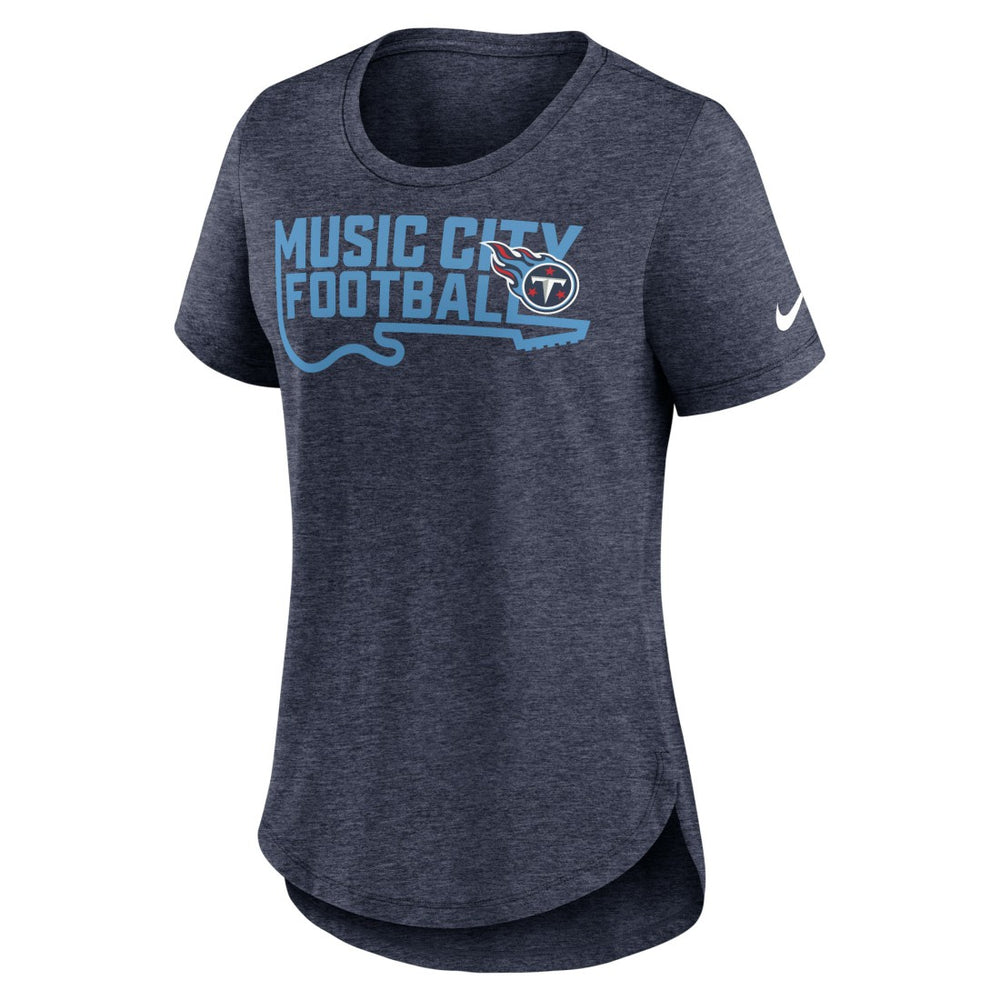 Tennessee Titans Women's Local Fashion Tri-Blend T-Shirt Heather Navy - Nike