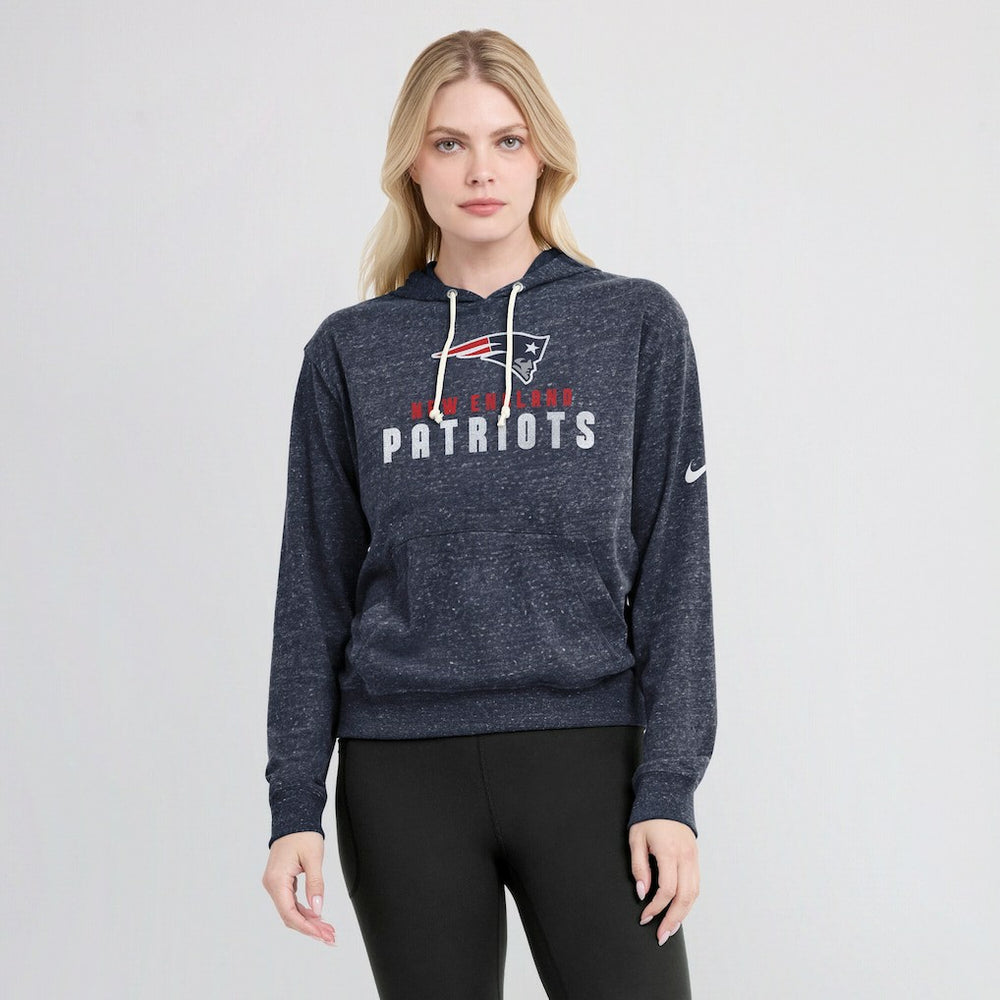 New England Patriots Women's Plus Size Gym Vintage Pullover Hoodie Navy - Nike