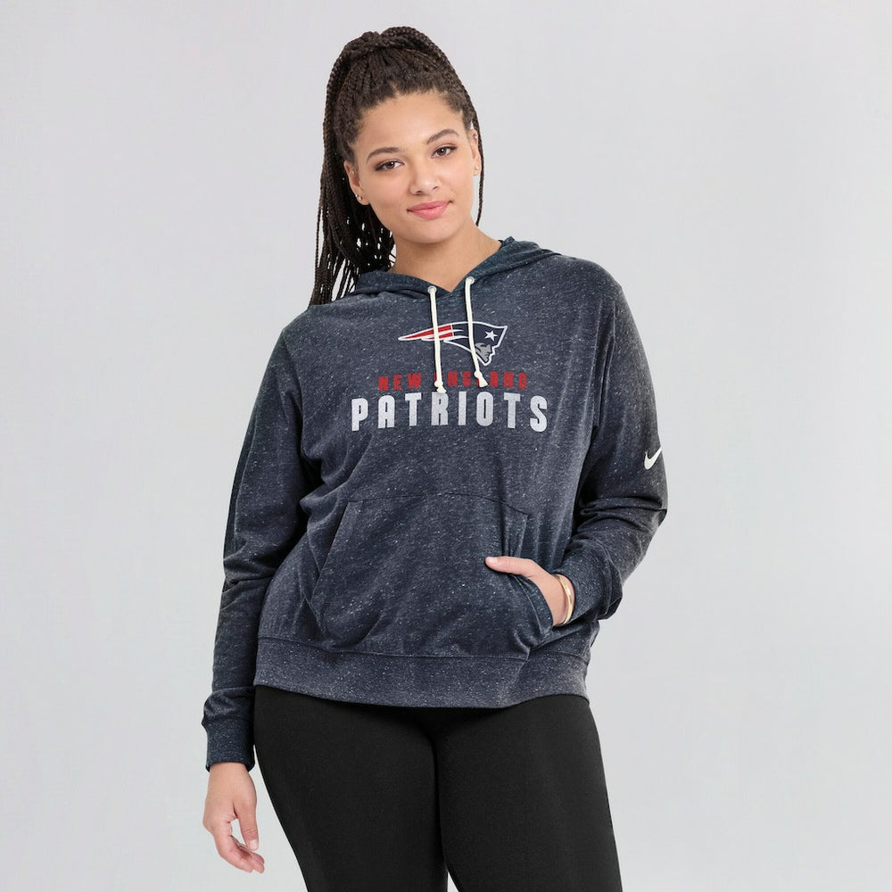 New England Patriots Women's Plus Size Gym Vintage Pullover Hoodie Navy - Nike