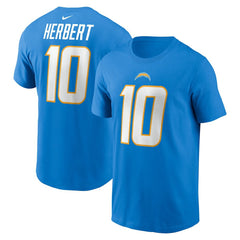 Justin Herbert Los Angeles Chargers Player Name & Number T-Shirt Powder Blue - Nike