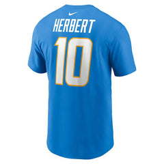 Justin Herbert Los Angeles Chargers Player Name & Number T-Shirt Powder Blue - Nike