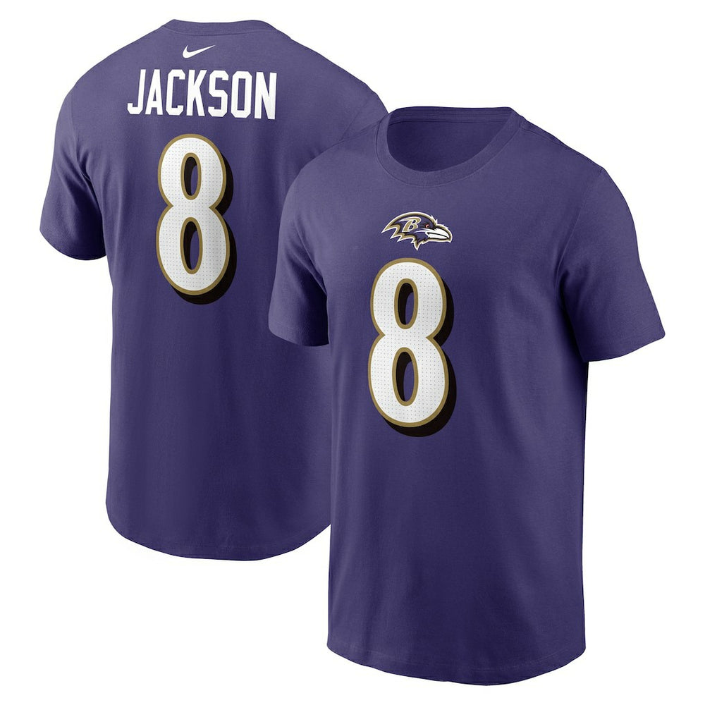 Lamar Jackson Baltimore Ravens Player Name & Number T-Shirt Purple - Nike