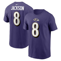 Lamar Jackson Baltimore Ravens Player Name & Number T-Shirt Purple - Nike