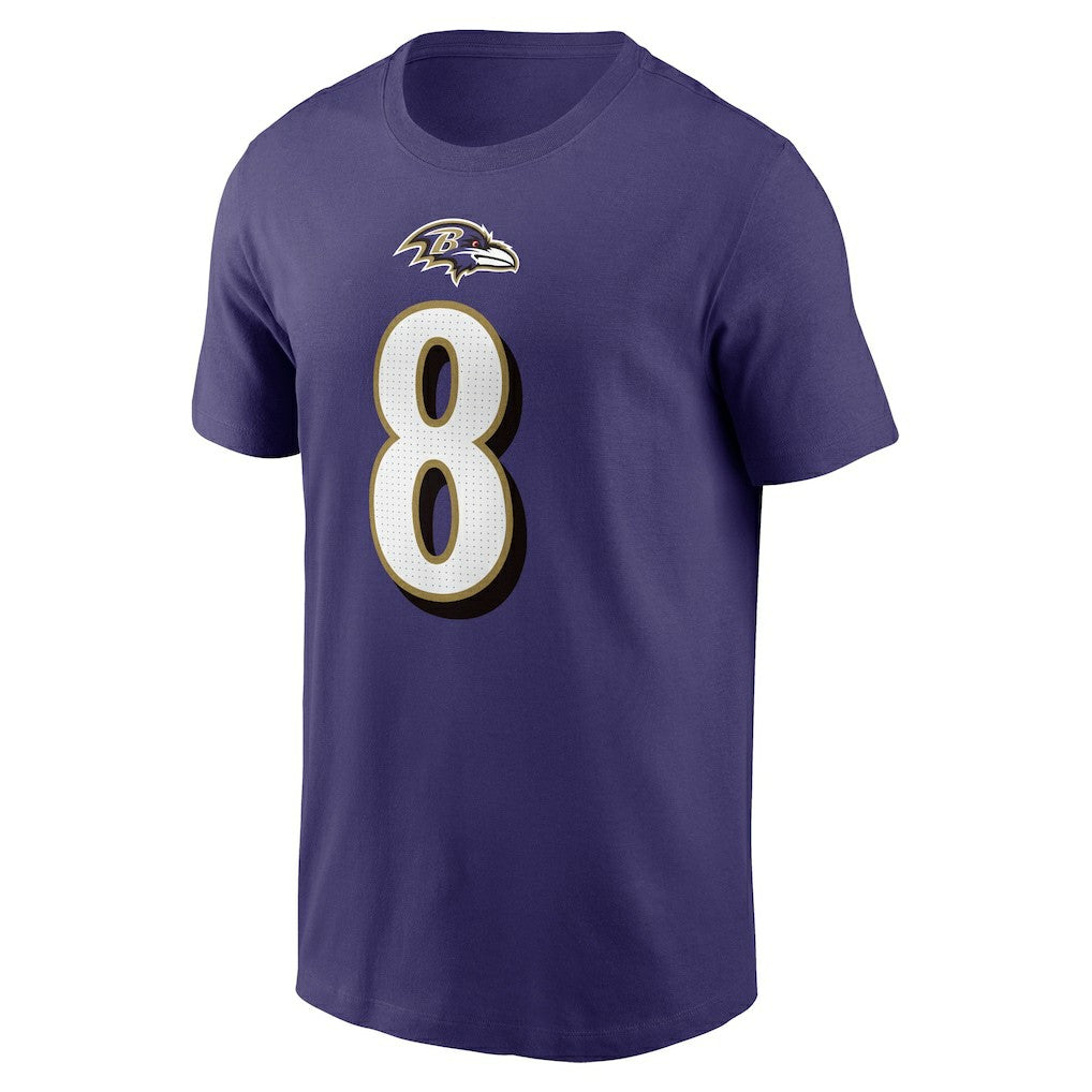 Lamar Jackson Baltimore Ravens Player Name & Number T-Shirt Purple - Nike