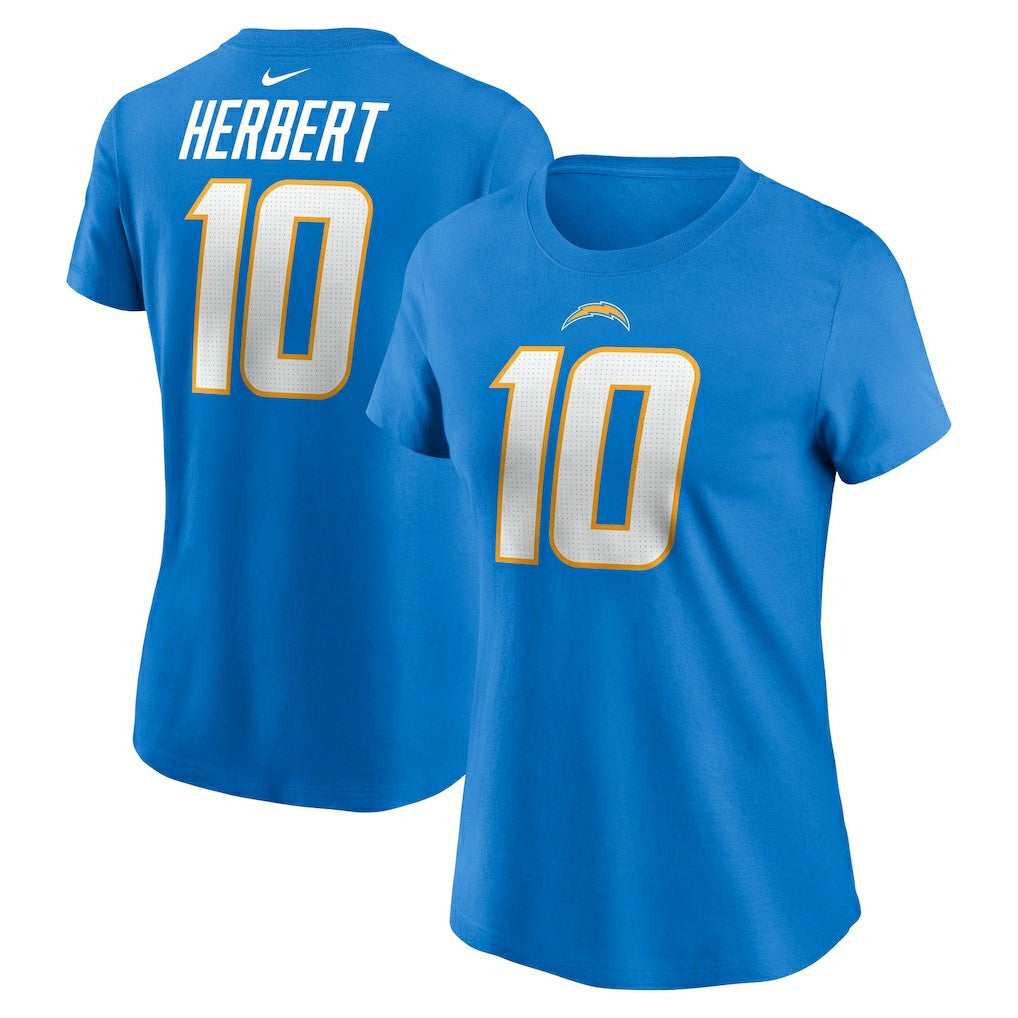 Justin Herbert Los Angeles Chargers Women's Player Name & Number T-Shirt Powder Blue - Nike