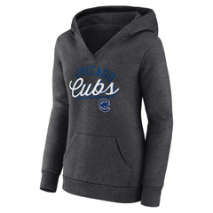 Chicago Cubs Fanatics Women's Simplicity Crossover V-Neck Pullover Hoodie Sale