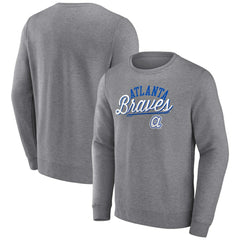 Atlanta Braves Heather Gray Fanatics Simplicity Pullover Sweatshirt Clearance