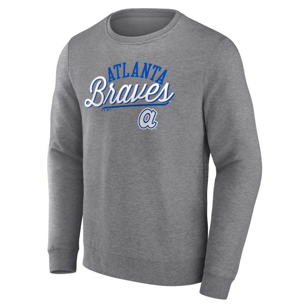 Atlanta Braves Heather Gray Fanatics Simplicity Pullover Sweatshirt Clearance
