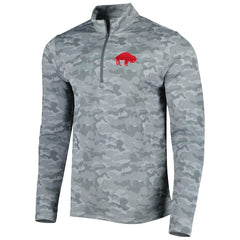 Buffalo Bills Antigua Brigade Throwback Quarter-Zip Top Gray - NFL