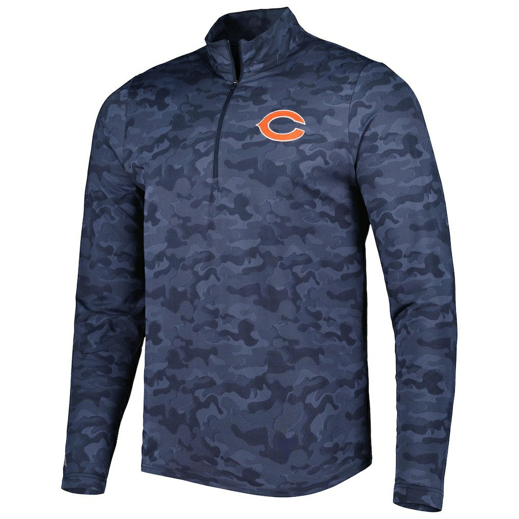Chicago Bears Antigua Brigade Quarter-Zip Sweatshirt Navy - NFL