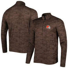 Cleveland Browns Antigua Brigade Quarter-Zip Sweatshirt Brown - NFL