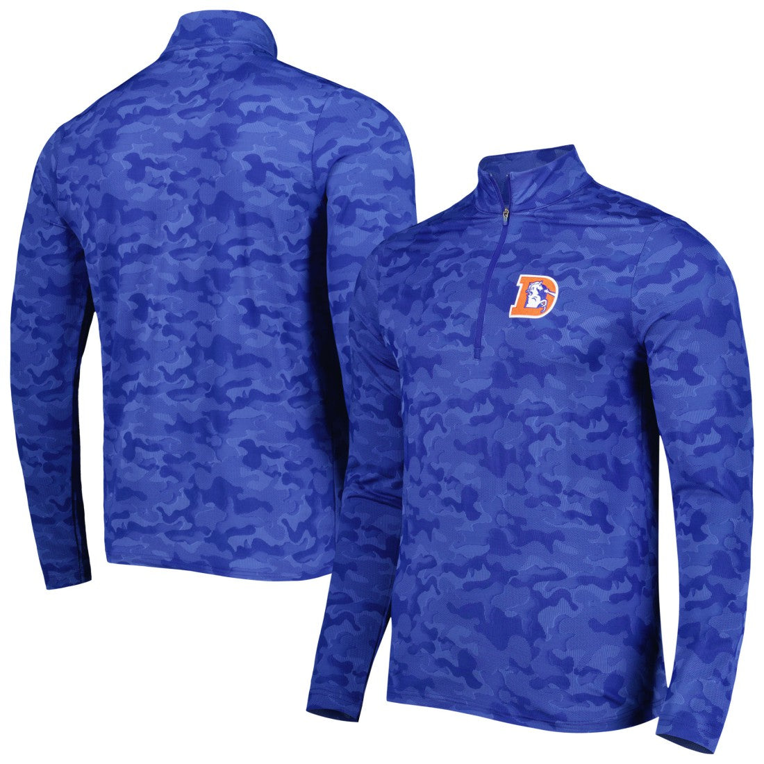 Denver Broncos Antigua Brigade Throwback Quarter-Zip Top Royal - NFL