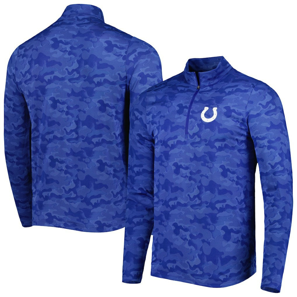 Indianapolis Colts Antigua Brigade Quarter-Zip Sweatshirt Royal - NFL