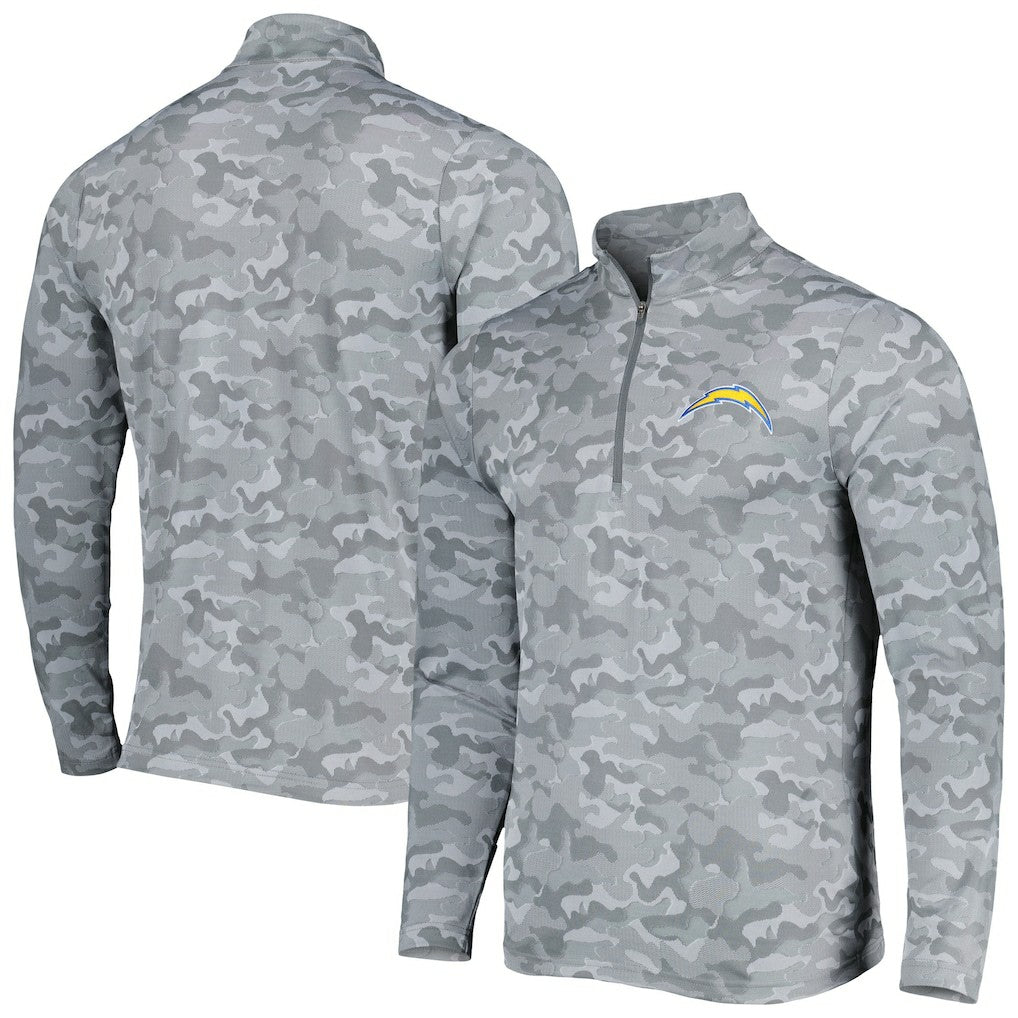 Los Angeles Chargers Antigua Brigade Quarter-Zip Sweatshirt Gray - NFL