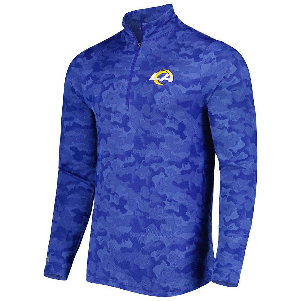 Los Angeles Rams Antigua Brigade Quarter-Zip Sweatshirt Royal - NFL