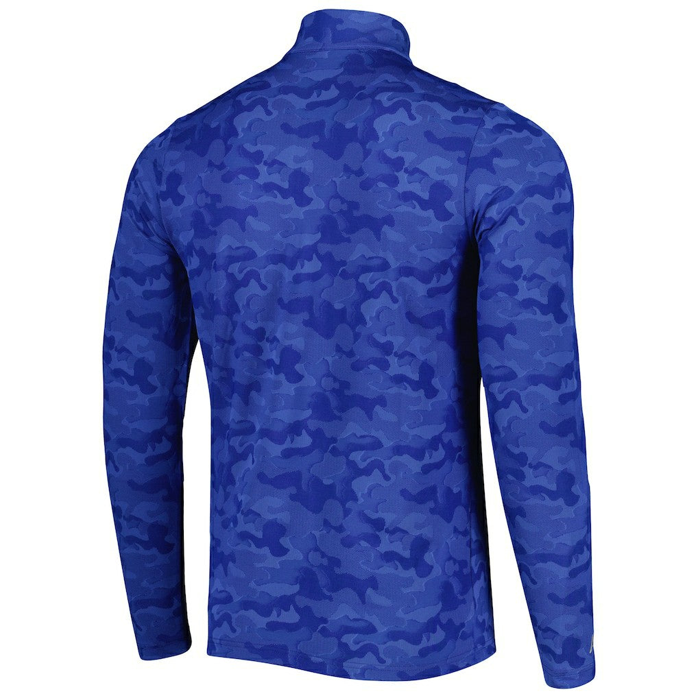 New England Patriots Antigua Brigade Throwback Quarter-Zip Top Royal - NFL