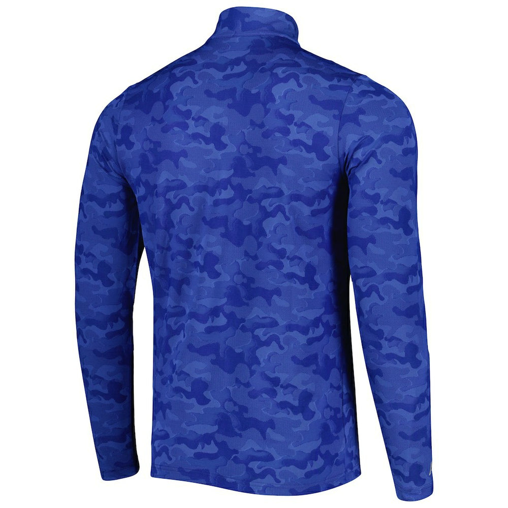 New England Patriots Antigua Brigade Throwback Quarter-Zip Top Royal - NFL