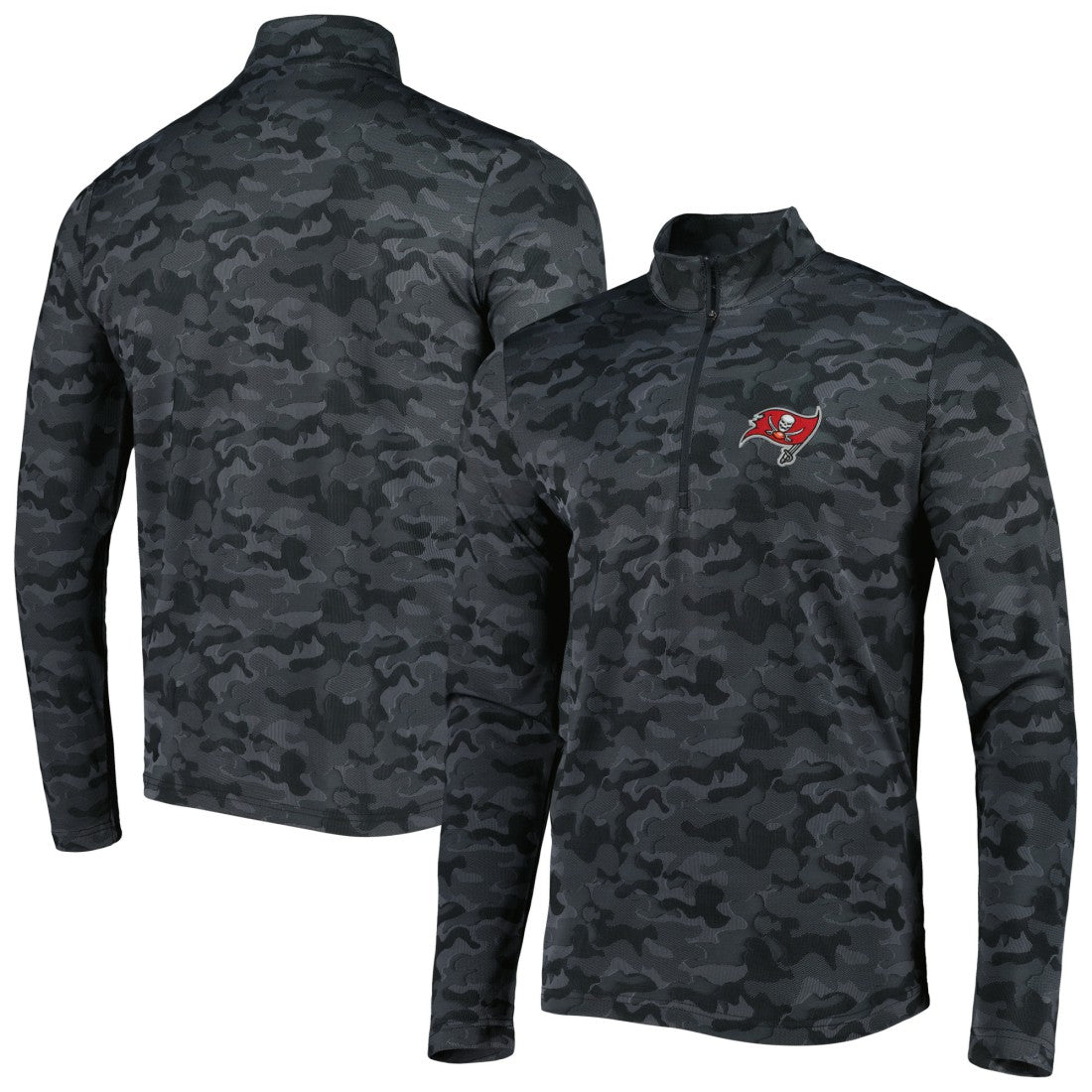 Tampa Bay Buccaneers Antigua Brigade Quarter-Zip Sweatshirt Black - NFL