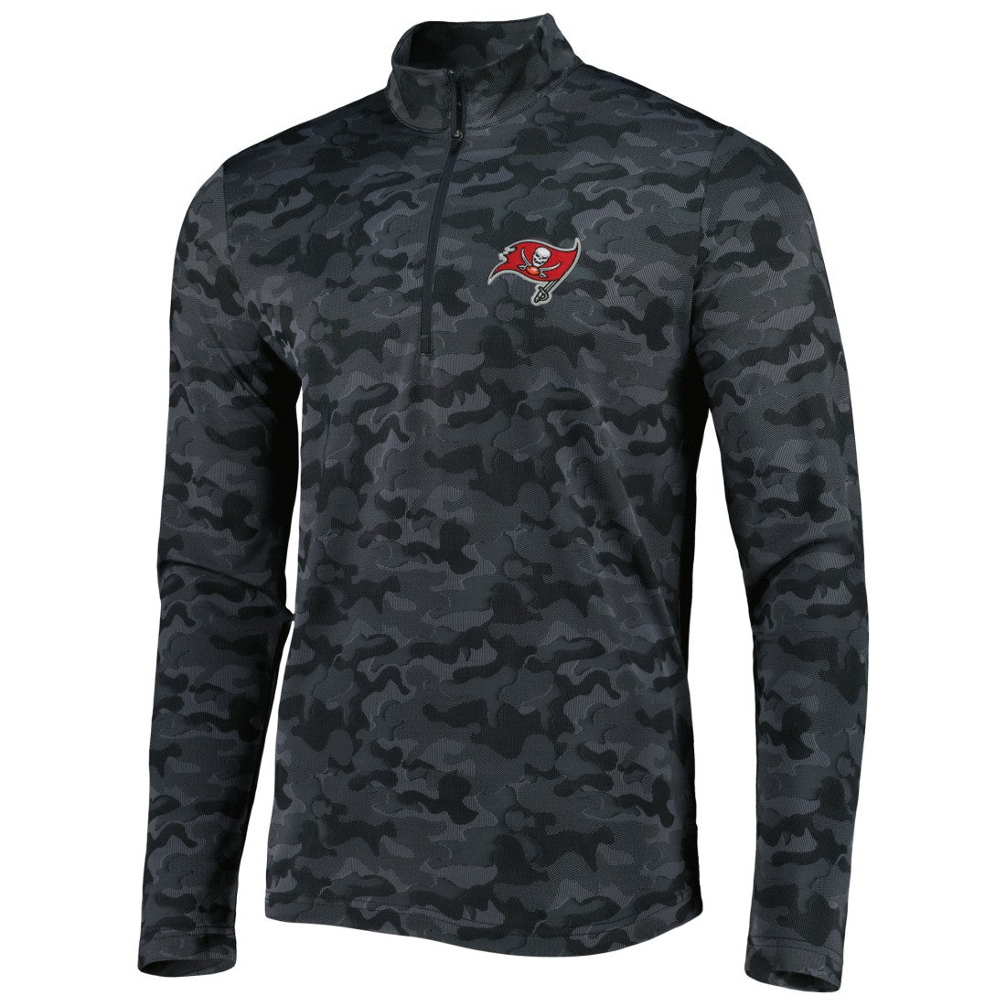Tampa Bay Buccaneers Antigua Brigade Quarter-Zip Sweatshirt Black - NFL