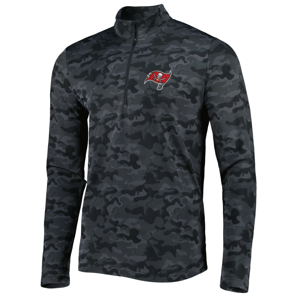 Tampa Bay Buccaneers Antigua Brigade Quarter-Zip Sweatshirt Black - NFL