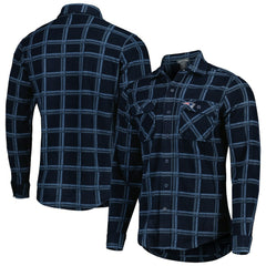 New England Patriots Antigua Industry Flannel Button-Up Shirt Jacket Navy - NFL