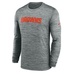 Cleveland Browns Sideline Team Velocity Performance Long Sleeve T-Shirt Heather Gray - Nike