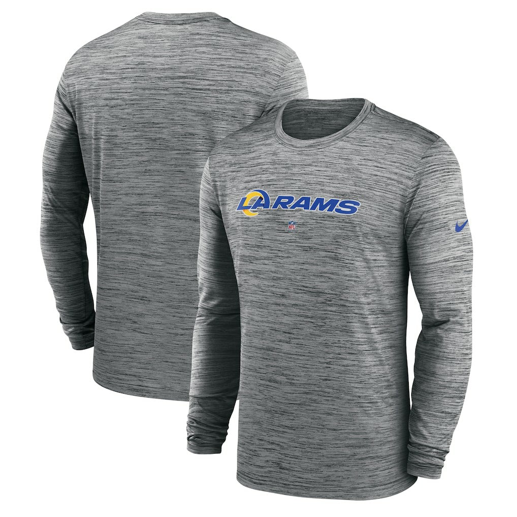 Los Angeles Rams Sideline Team Velocity Performance Long Sleeve T-Shirt Heather Gray - Nike