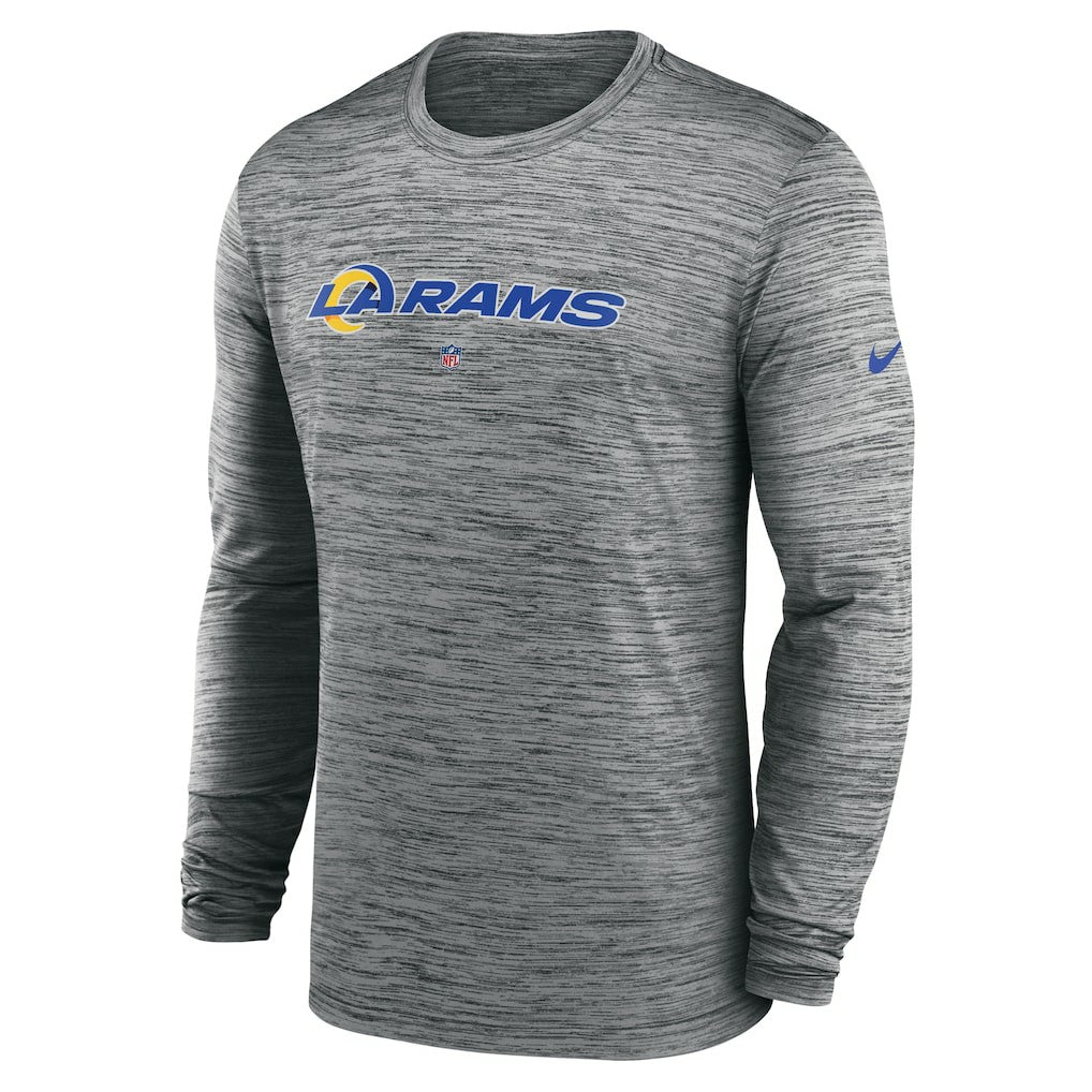 Los Angeles Rams Sideline Team Velocity Performance Long Sleeve T-Shirt Heather Gray - Nike