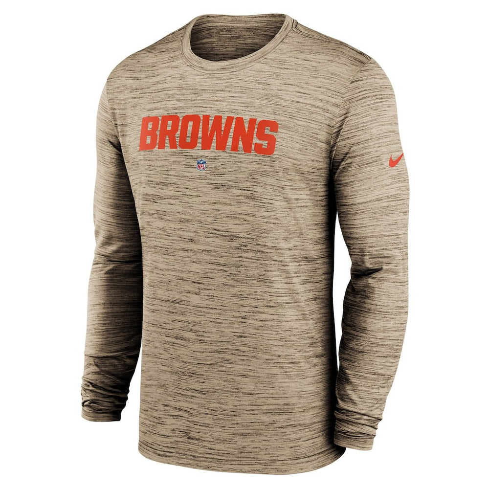 Cleveland Browns Sideline Team Velocity Performance Long Sleeve T-Shirt Brown - Nike