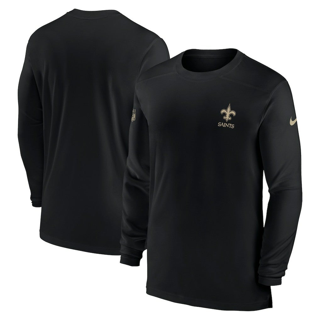 New Orleans Saints Sideline Coach Performance Long Sleeve T-Shirt Black - Nike