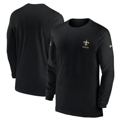 New Orleans Saints Sideline Coach Performance Long Sleeve T-Shirt Black - Nike