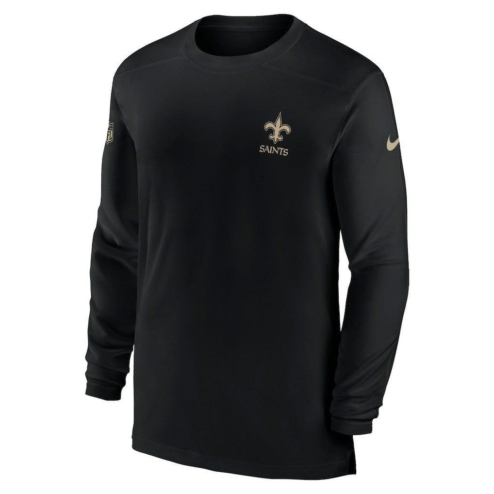 New Orleans Saints Sideline Coach Performance Long Sleeve T-Shirt Black - Nike
