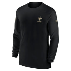 New Orleans Saints Sideline Coach Performance Long Sleeve T-Shirt Black - Nike