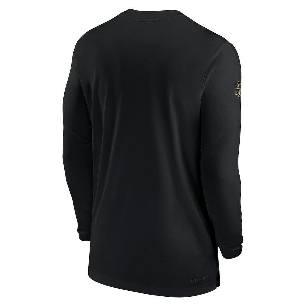 New Orleans Saints Sideline Coach Performance Long Sleeve T-Shirt Black - Nike