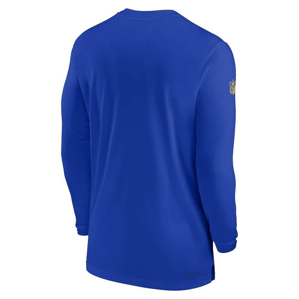 Los Angeles Rams Sideline Coach Performance Long Sleeve T-Shirt Royal - Nike
