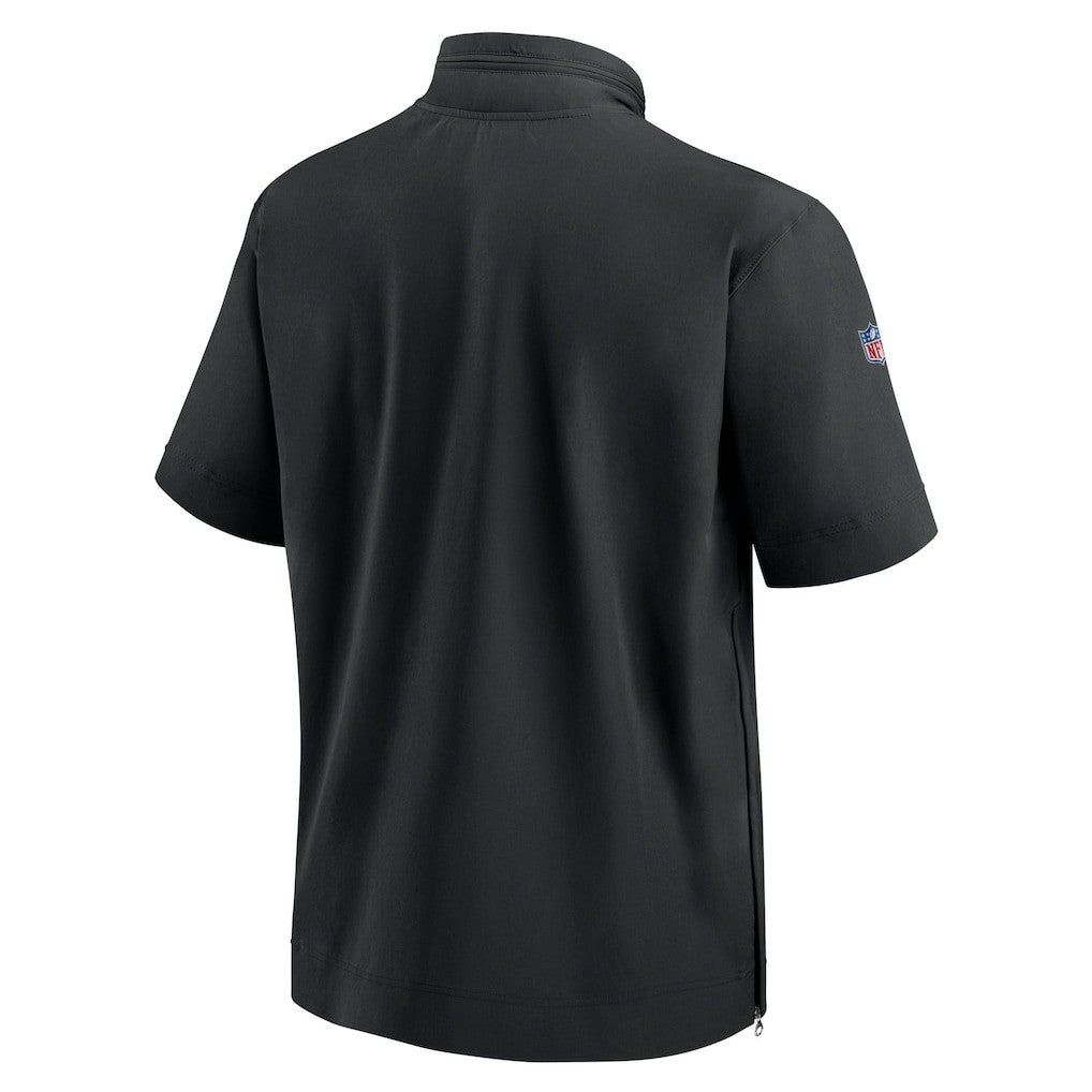 Cincinnati Bengals Sideline Coach Short Sleeve Hoodie Quarter-Zip Jacket - Black - Nike