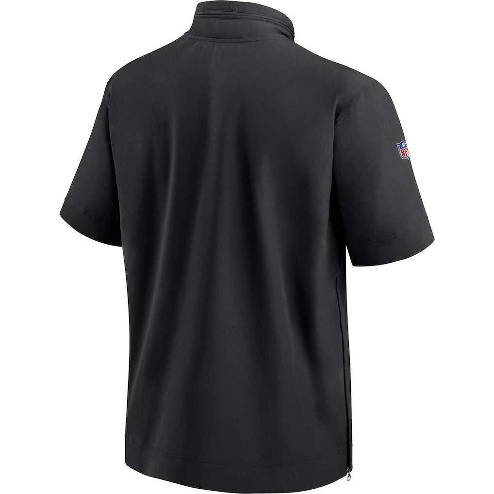 Jacksonville Jaguars Sideline Coach Short Sleeve Hoodie Quarter-Zip Jacket - Black - Nike