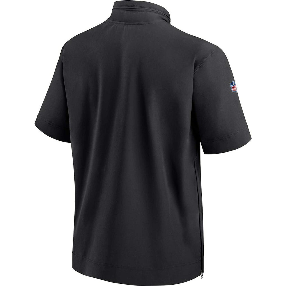 Jacksonville Jaguars Sideline Coach Short Sleeve Hoodie Quarter-Zip Jacket - Black - Nike