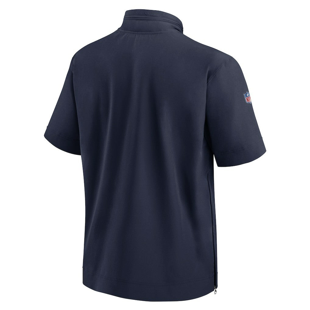 Denver Broncos Sideline Coach Short Sleeve Hoodie Quarter-Zip Jacket - Navy - Nike
