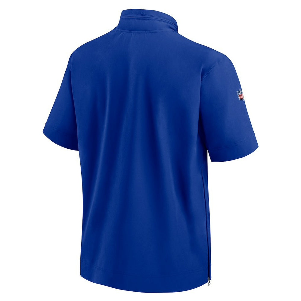 Buffalo Bills Sideline Coach Short Sleeve Hoodie Quarter-Zip Jacket - Royal - Nike