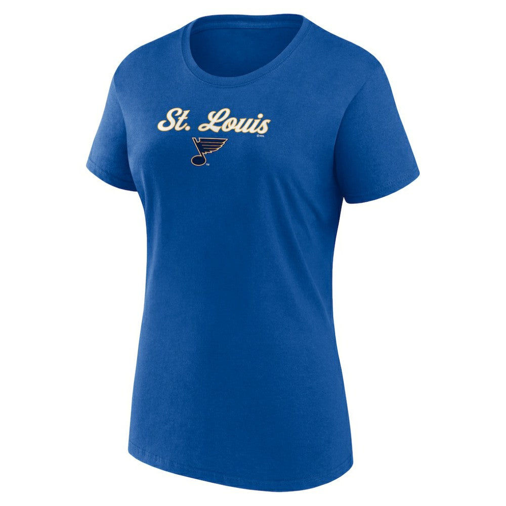 St. Louis Blues - Fanatics Women's Script T-Shirt & Shorts Set Blue/Gray