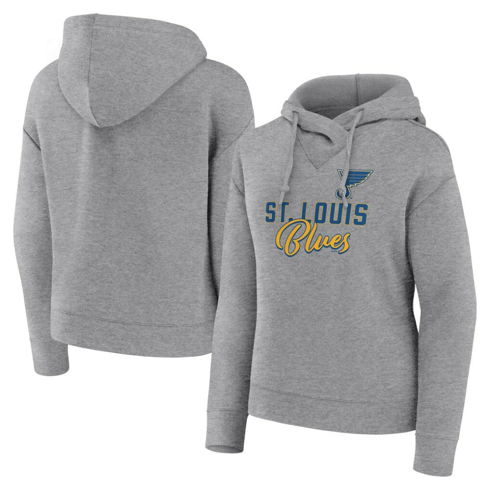 St. Louis Blues - Fanatics Women's Script Favorite Pullover Hoodie Heather Gray