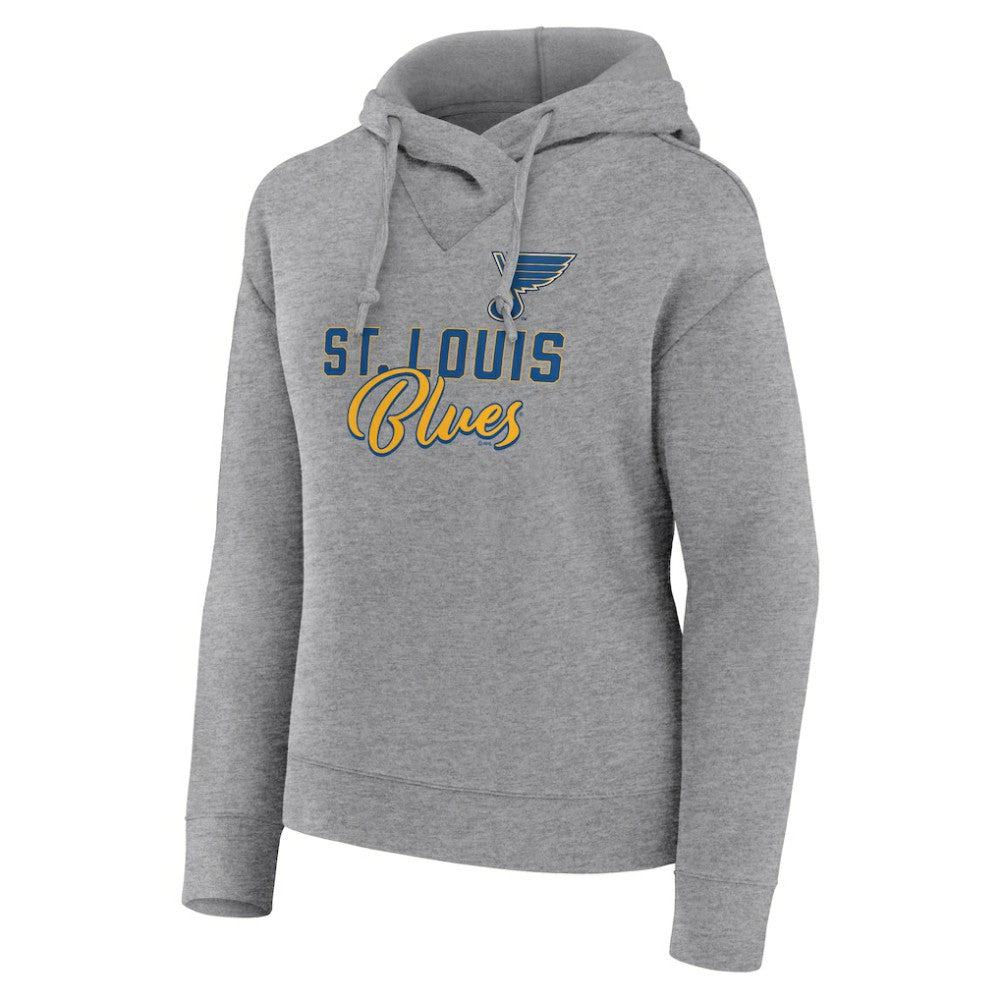 St. Louis Blues - Fanatics Women's Script Favorite Pullover Hoodie Heather Gray