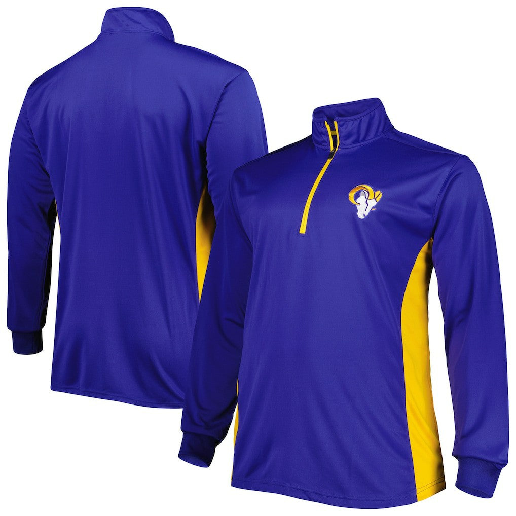 Los Angeles Rams Big & Tall Quarter-Zip Top Royal - NFL