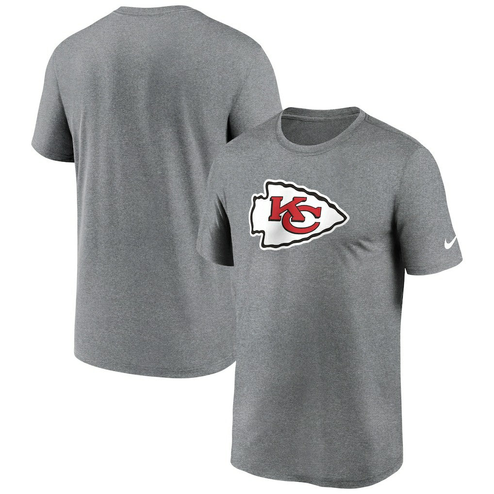 Kansas City Chiefs Primetime Legend Logo Performance T-Shirt Heather Charcoal - Nike