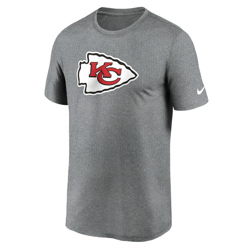 Kansas City Chiefs Primetime Legend Logo Performance T-Shirt Heather Charcoal - Nike