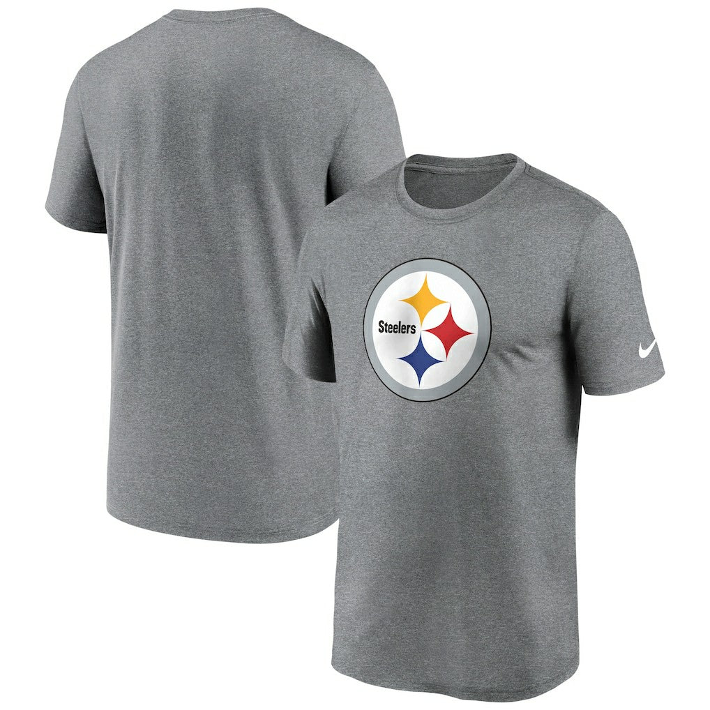 Pittsburgh Steelers Primetime Legend Logo Performance T-Shirt Heather Charcoal - Nike