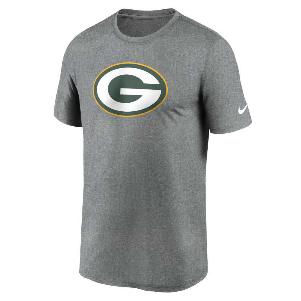 Green Bay Packers Primetime Legend Logo Performance T-Shirt Heather Charcoal - Nike