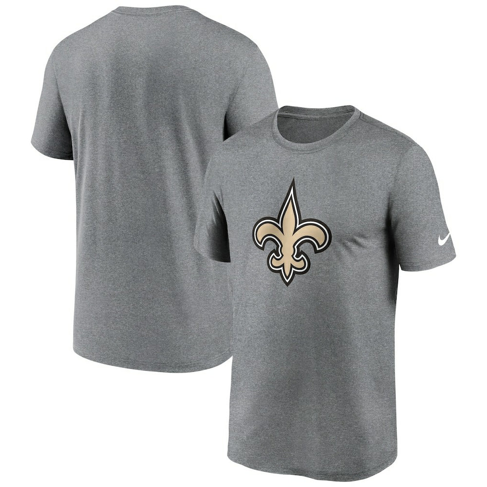 New Orleans Saints Primetime Legend Logo Performance T-Shirt Heather Charcoal - Nike